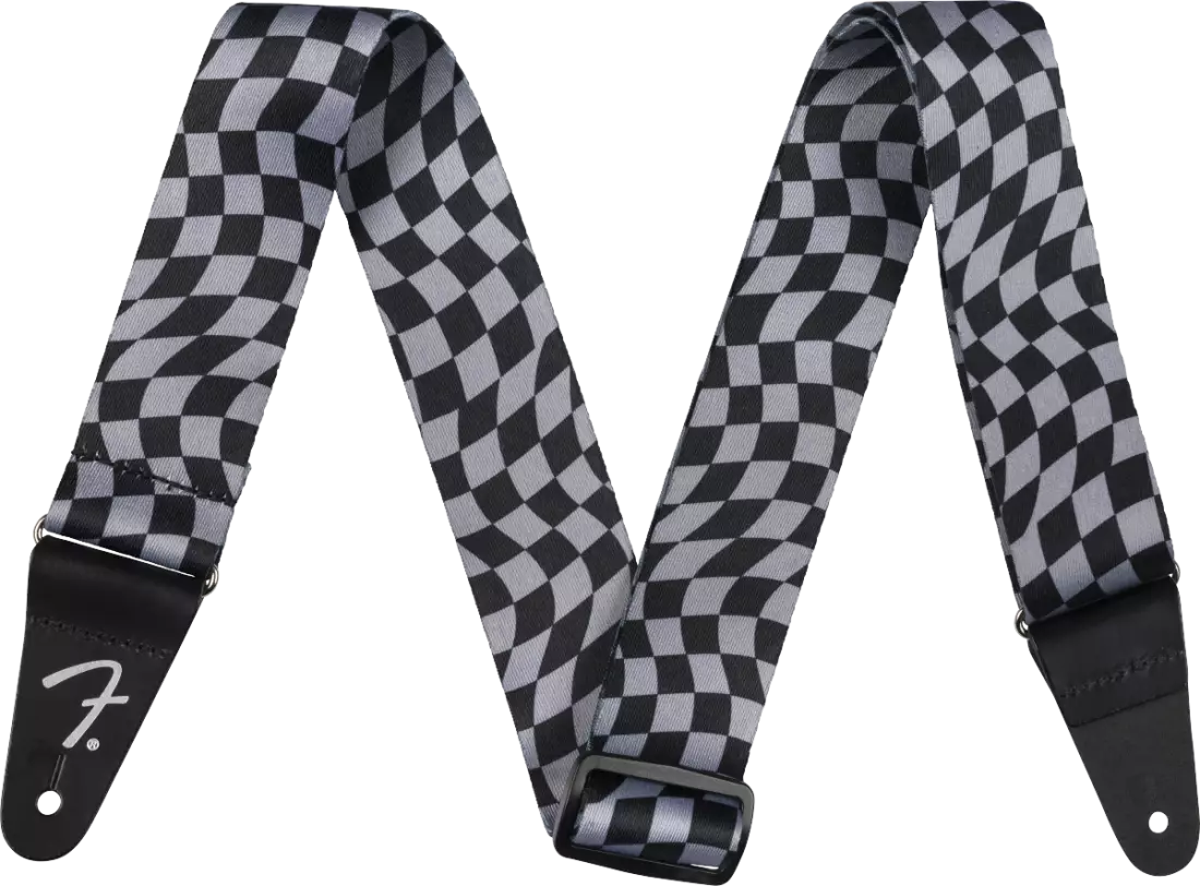 Wavy Checkerboard Polyester Strap - Gray