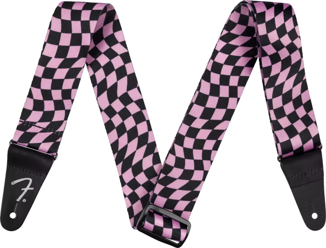 Wavy Checkerboard Polyester Strap - Pink