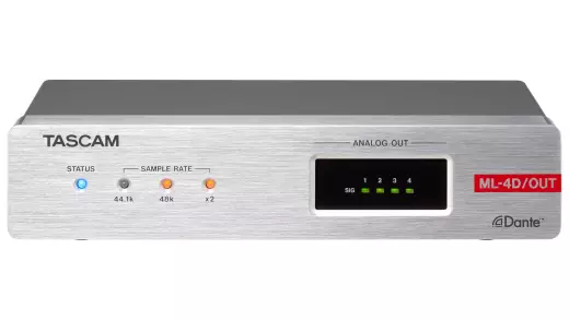 Tascam - 4-Channel Line Output Dante Converter with built-in DSP Mixer