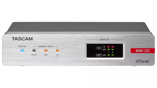 Tascam - 2-Channel Mic/Line Input/Output Dante Converter with Built-In DSP Mixer