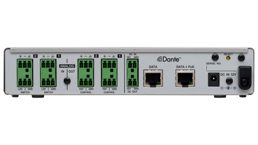 2-Channel Mic/Line Input/Output Dante Converter with Built-In DSP Mixer