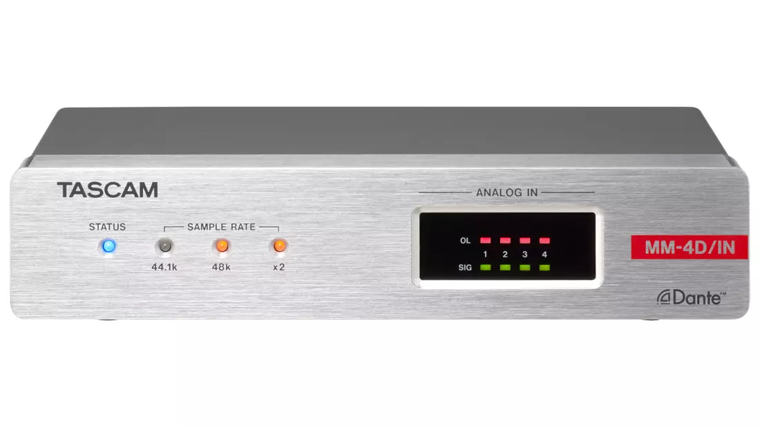 4-Channel Mic/Line Input Dante Converter with Built-In DSP Mixer