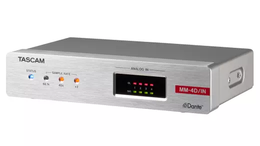 4-Channel Mic/Line Input Dante Converter with Built-In DSP Mixer