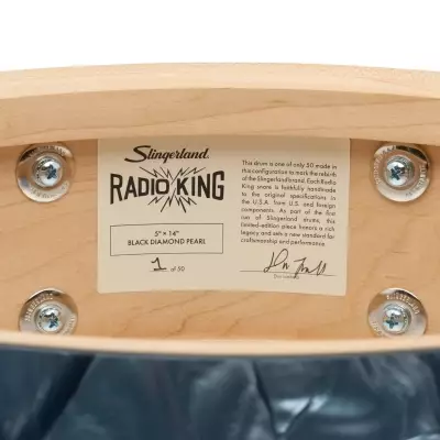 Limited Edition Radio King 5x14\'\' Snare Drum - Black Diamond Pearl Wrap