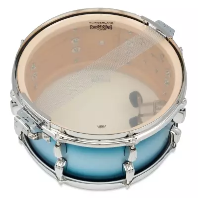 Limited Edition Radio King 7x14\'\' Snare Drum - Blue and Silver Lacquer