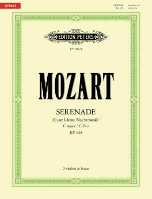 C.F. Peters Corporation - Serenade in C K648 Ganz kleine Nachtmusik - Mozart - String Trio - Score/Parts
