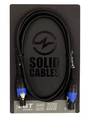 Solid Cables - GT Series Premium Heavy-Duty Speakon Cable, Black - 6 ft