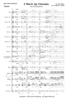 3 Warm Up Chorales (for Marching Band) - Burke/Baker - Marching Band - Gr. Easy