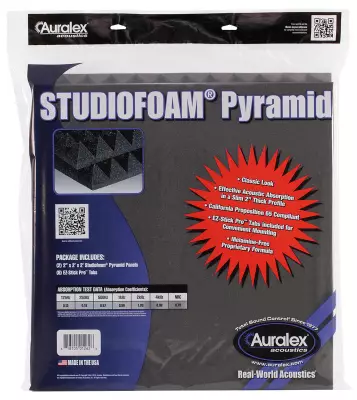 Studiofoam Pyramid 2\'\' x 24\'\' x 24\'\' - Charcoal (2 Pack)