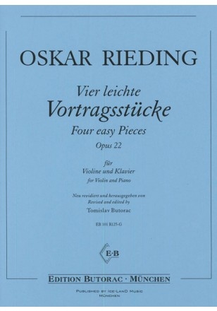 4 Easy Pieces, op. 22 - Rieding/Butorac - Violin/Piano - Book