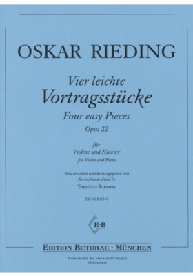 Edition Butorac - 4 Easy Pieces, op. 22 - Rieding/Butorac - Violin/Piano - Book