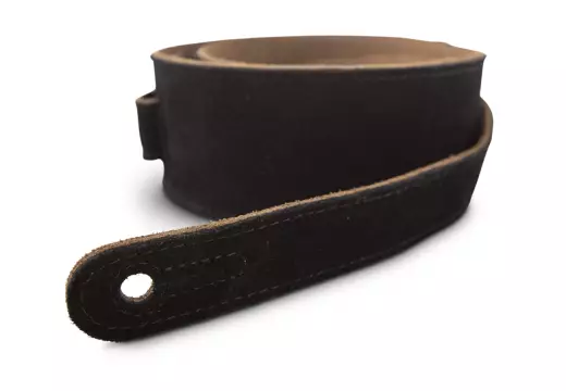 2.5\'\' Embroidered Suede Guitar Strap - Black