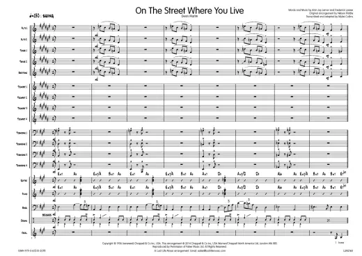 On The Street Where You Live - Lerner/Loewe/Riddle - Jazz Ensemble