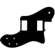WD Music - Custom Pickguard for Fender American Professional Deluxe Shawbucker Telecaster - Black\/White\/Black