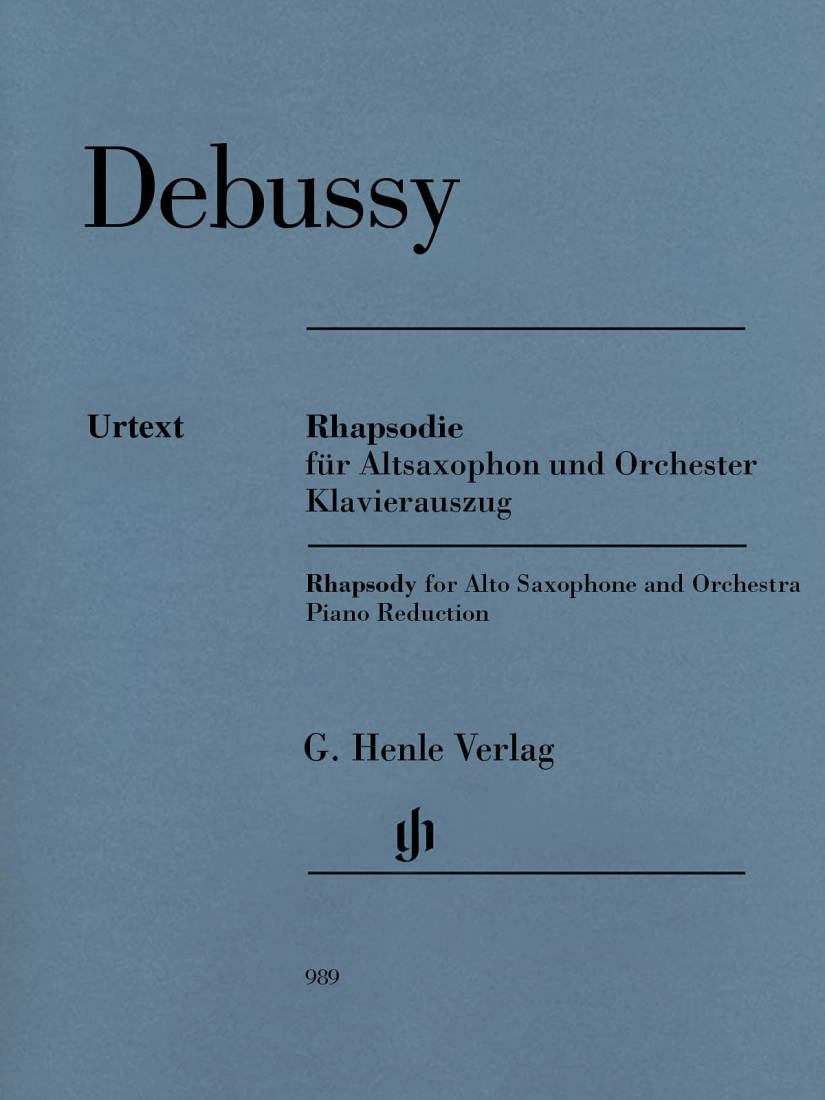 Rhapsody for Alto Saxophone and Orchestra - Debussy/Heinemann - Alto Saxophone/Piano Reduction - Book