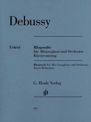 G. Henle Verlag - Rhapsody for Alto Saxophone and Orchestra - Debussy/Heinemann - Alto Saxophone/Piano Reduction - Book
