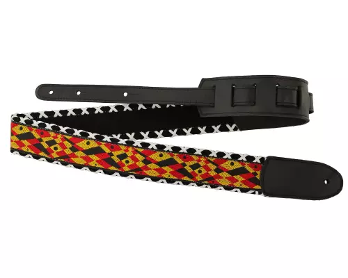 Jodi Head - Brocade Hand Laced Guitar Strap - Miro Black