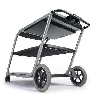 TeacherTaxi Mobile Cart with Cup Holder - Silver