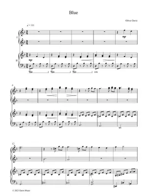 Blue - Davis - Piano Duet (1 Piano, 4 Hands) - Sheet Music