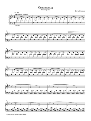 Ornament 3 - Dessner - Solo Piano - Sheet Music