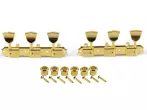 Kluson - 3 On A Plate Supreme Series Tuning Machines - Gold with Metal Keystone Buttons