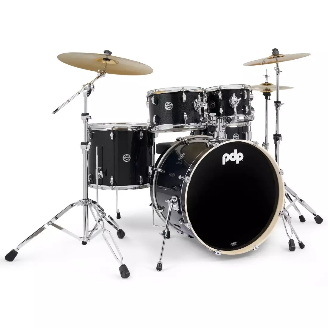 Mainstage 5-Piece Drum Kit with Hardware and Cymbals - Black Sparkle