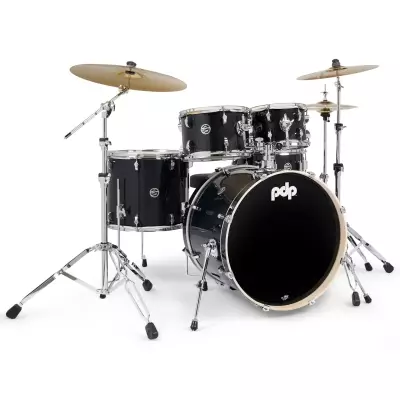 Pacific Drums - Mainstage 5-Piece Drum Kit with Hardware and Cymbals - Black Sparkle