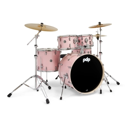Pacific Drums - Mainstage 5-Piece Drum Kit with Hardware and Cymbals - Pale Rose Sparkle