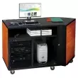 Wenger - Right-Curved Rehearsal Resource Center with Stereo Rack - Cherry