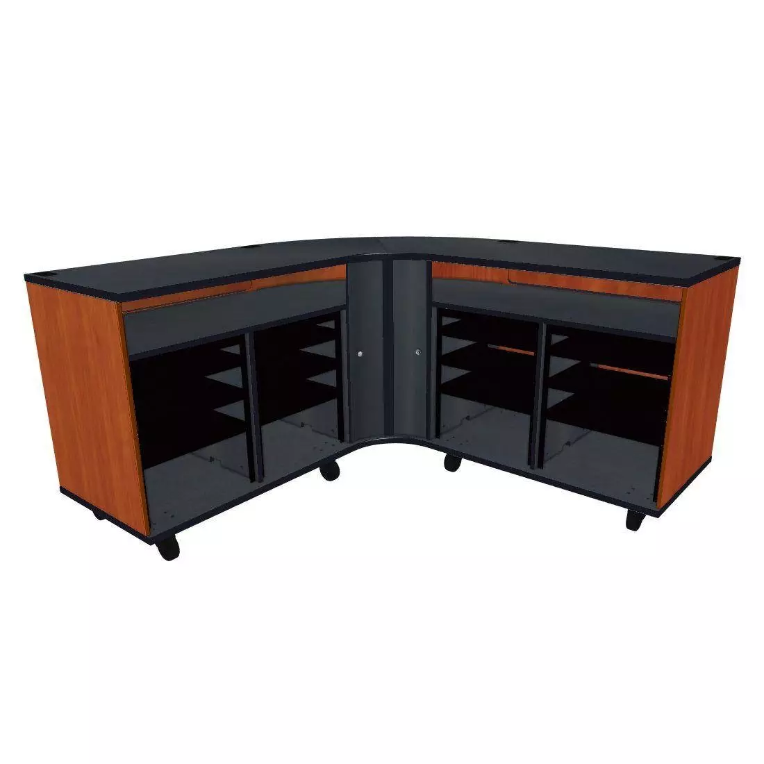 Twin Rehearsal Resource Center with Stereo Rack - Cherry