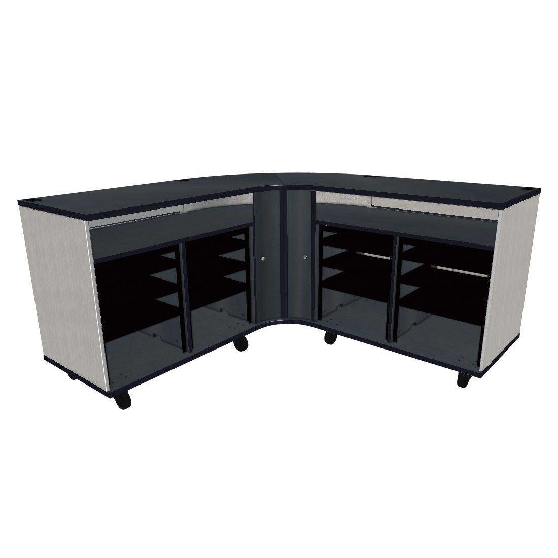 Twin Rehearsal Resource Center with Stereo Rack - Pebble