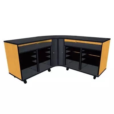 Wenger - Twin Rehearsal Resource Center with Stereo Rack - Solar Oak