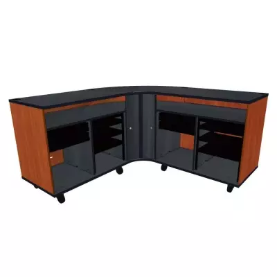 Wenger - Twin Rehearsal Resource Center with Left Drawer and Right Stereo Rack - Cherry