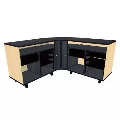 Wenger - Twin Rehearsal Resource Center with Left Drawer and Right Stereo Rack - Fusion Maple