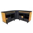 Wenger - Twin Rehearsal Resource Center with Left Drawer and Right Stereo Rack - Solar Oak