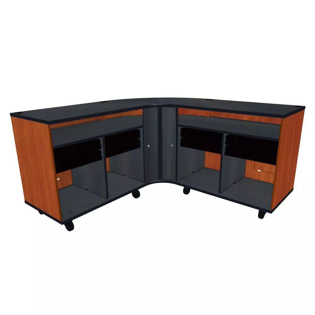 Twin Rehearsal Resource Center with Drawers - Cherry