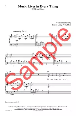 Music Lives in Every Thing - McKibben - SATB