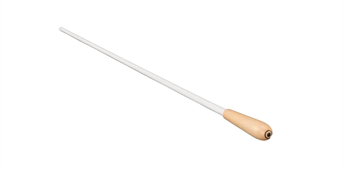 13\'\' Boxwood Baton with Teardrop-shaped Handle and White Shaft