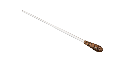 Counterpoint Musical - 13 Tigerwood Baton with Teardrop-shaped Handle and White Shaft