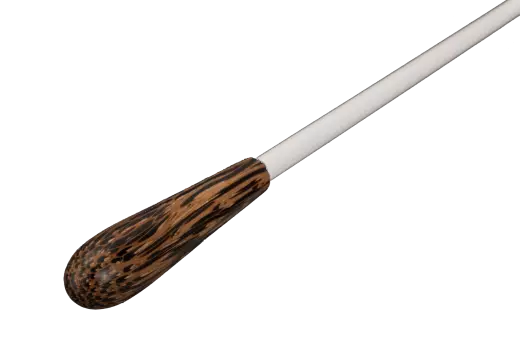 13\'\' Tigerwood Baton with Teardrop-shaped Handle and White Shaft