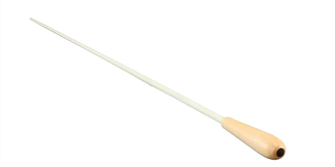 13\'\' Whitewood Fiberglass Baton with Teardrop-shaped Handle