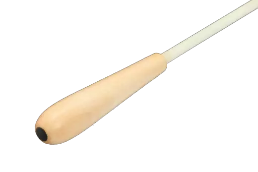 13\'\' Whitewood Fiberglass Baton with Teardrop-shaped Handle