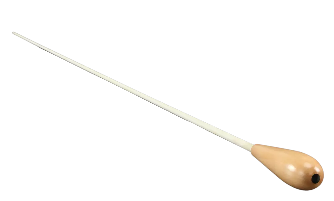 15\'\' Whitewood Fiberglass Baton with Teardrop-shaped Handle