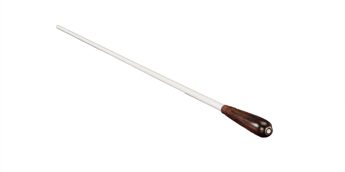 13\'\' Rosewood Baton with Teardrop-shaped Handle and White Shaft