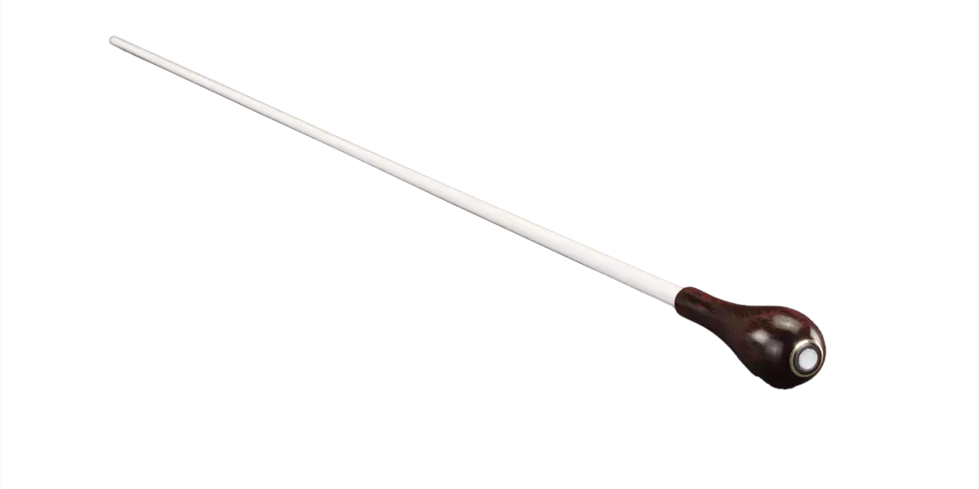 15\'\' Rosewood Baton with Pear Handle and White Shaft