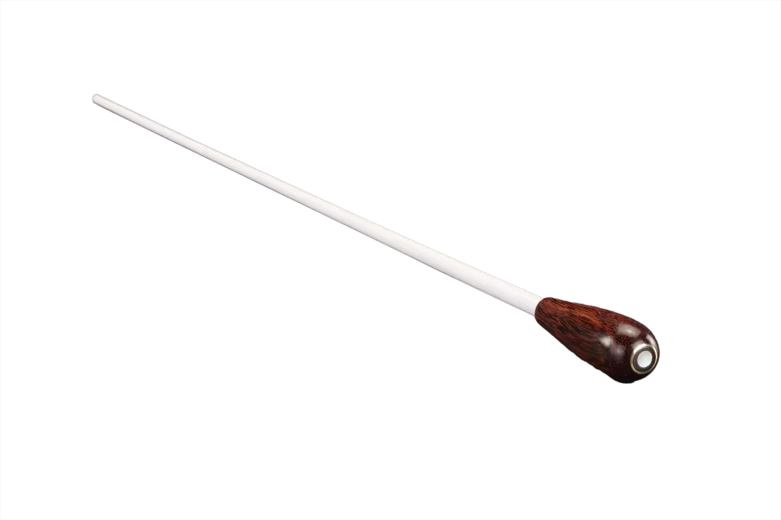 15\'\' Rosewood Baton with Teardrop-shaped Handle and White Shaft