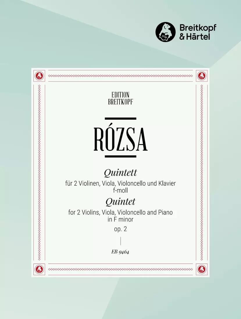 Quintet in F minor Op. 2 - Rozsa - Piano Quintet (2 Violins/Viola/Cello/Piano - Score/Parts