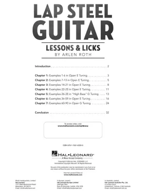 Lap Steel Guitar Lessons & Licks - Roth - Lap Steel - Book/Video Online