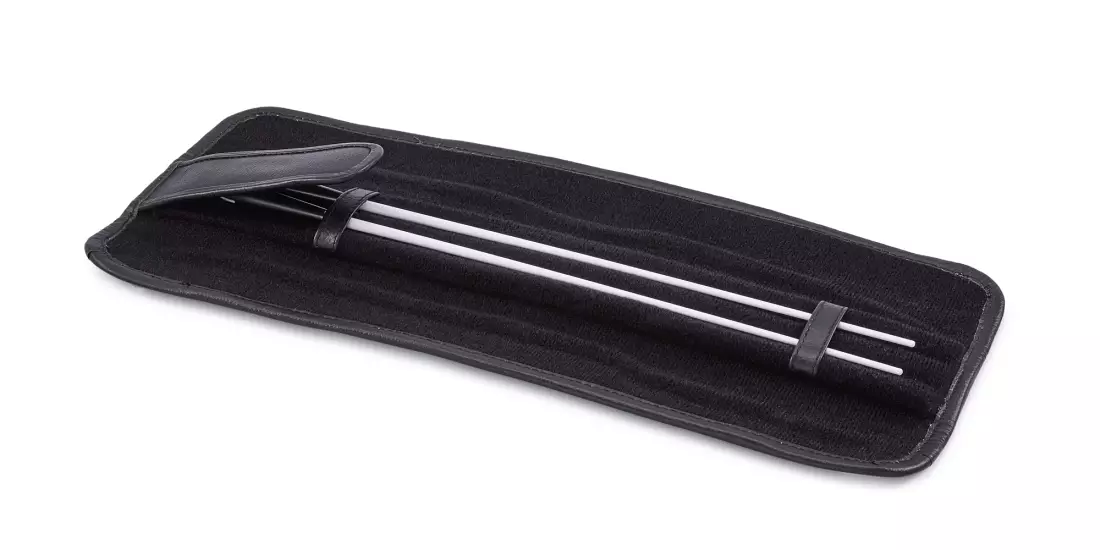 Leather Baton Case for 2 Batons - Black