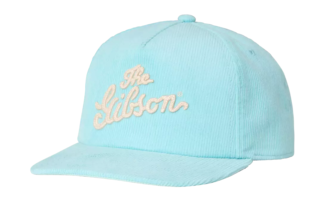 Script Logo Corduroy Snapback Hat - Turquoise